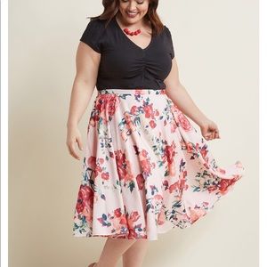 Modcloth Floral Midi Skirt